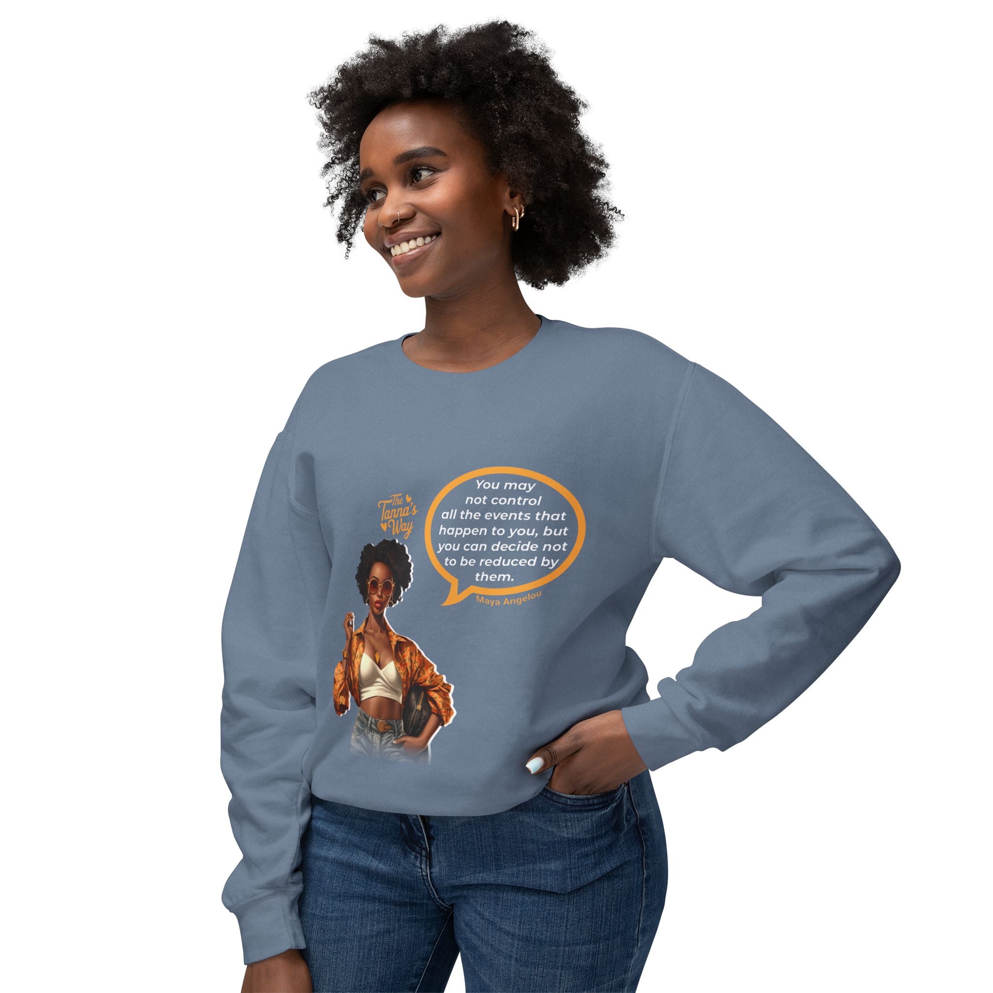Maya Angelou | Unisex Lightweight Crewneck Sweatshirt